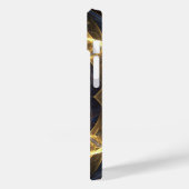 Glimmer Gold Blue Fraktal Energy Phone Case (Rückseite / Links)