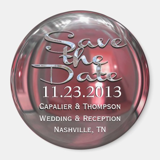 Glimmer Petal speichern Sie das Datum Magnet (Vorne)