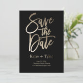 Glimmer-Save the Date-Lochkarte Save The Date (Stehend Vorderseite)