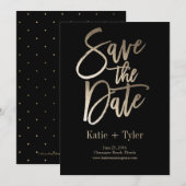 Glimmer-Save the Date-Lochkarte Save The Date (Vorne/Hinten)