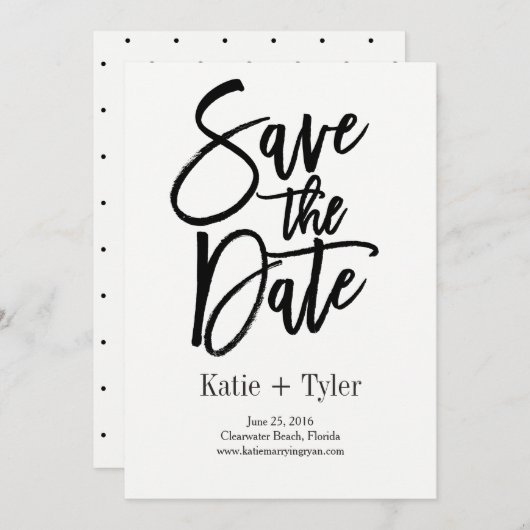 Glimmer-Save the Date-Lochkarte Save The Date (Vorne/Hinten)