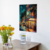 Glimmering Miami Nightscape: Foil Poster Print of  (Ablage(Küche))
