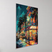 Glimmering Miami Nightscape: Foil Poster Print of  (Ablage )