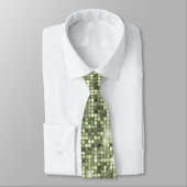 Glimmering Olive Green Sequin Sparkle Neck Tie Krawatte (Gebunden)