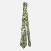 Glimmering Olive Green Sequin Sparkle Neck Tie Krawatte (Vorderseite)