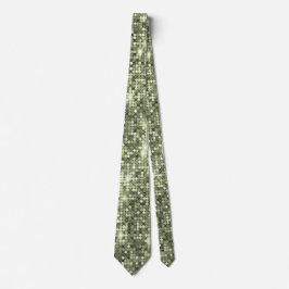 Glimmering Olive Green Sequin Sparkle Neck Tie Krawatte
