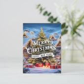 Glimmernde Weihnachtsmagie Postkarte (Stehend Vorderseite)
