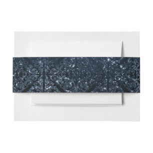 Glimmerndes Navy Grunge   Dunkler Saphirblauer Dam Einladungsbanderole