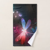 Glimmerne Rote Libelle Badhandtuch Set (Handtuch)