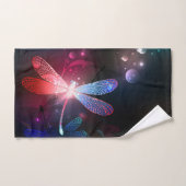 Glimmerne Rote Libelle Badhandtuch Set (Handtuch)