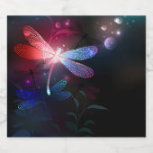 Glimmerne Rote Libelle Bierflaschenetikett (Einzelnes Label)