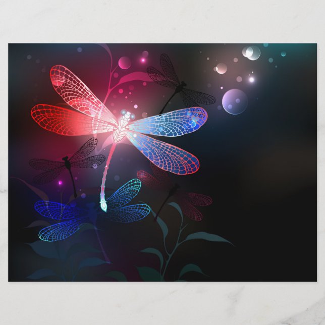 Glimmerne Rote Libelle Briefbogen (Vorderseite)