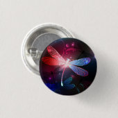 Glimmerne Rote Libelle Button (Vorne & Hinten)