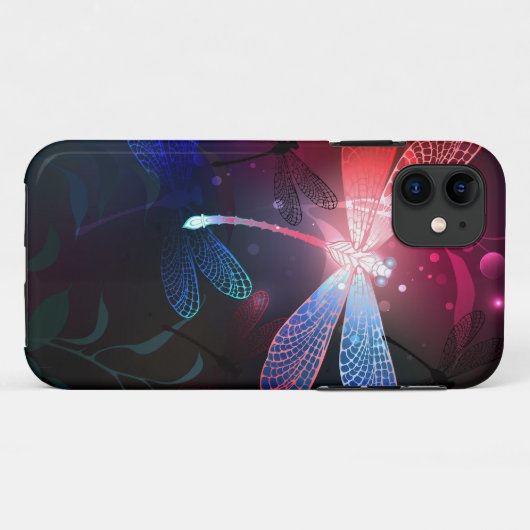 Glimmerne Rote Libelle Case-Mate iPhone Hülle (Rückseite (Horizontal))