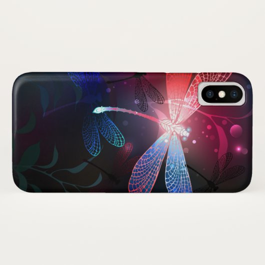 Glimmerne Rote Libelle Case-Mate iPhone Hülle (Rückseite (Horizontal))