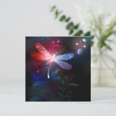 Glimmerne Rote Libelle Dankeskarte (Stehend Vorderseite)