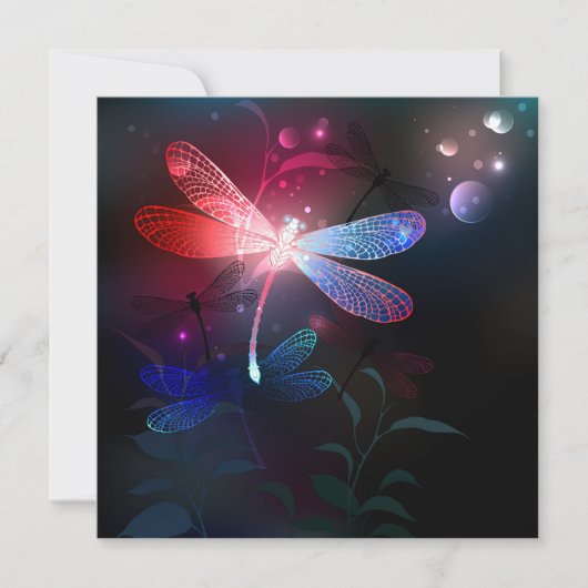 Glimmerne Rote Libelle Dankeskarte (Vorderseite)