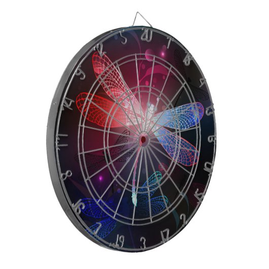 Glimmerne Rote Libelle Dartscheibe (Vorderseite Links)
