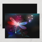 Glimmerne Rote Libelle Einladung (Vorne/Hinten)