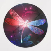 Glimmerne Rote Libelle Etiketten (Design 2)