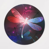 Glimmerne Rote Libelle Etiketten (Design 2)