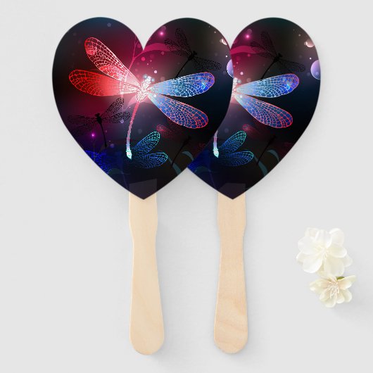 Glimmerne Rote Libelle Fächer (Vorne und Hinten)