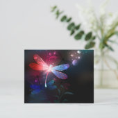 Glimmerne Rote Libelle Feiertagskarte (Stehend Vorderseite)