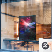 Glimmerne Rote Libelle Fensteraufkleber (Café-Fenster)