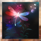 Glimmerne Rote Libelle Fensteraufkleber (Blatt 2)