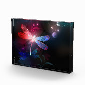 Glimmerne Rote Libelle Fotoblock (Rechts)