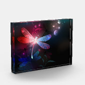 Glimmerne Rote Libelle Fotoblock (Links)