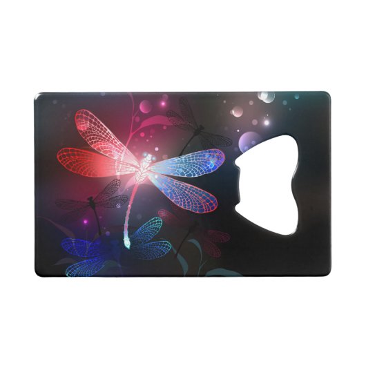 Glimmerne Rote Libelle Geldbeutel Flaschenöffner (Vorderseite (Horizontal))