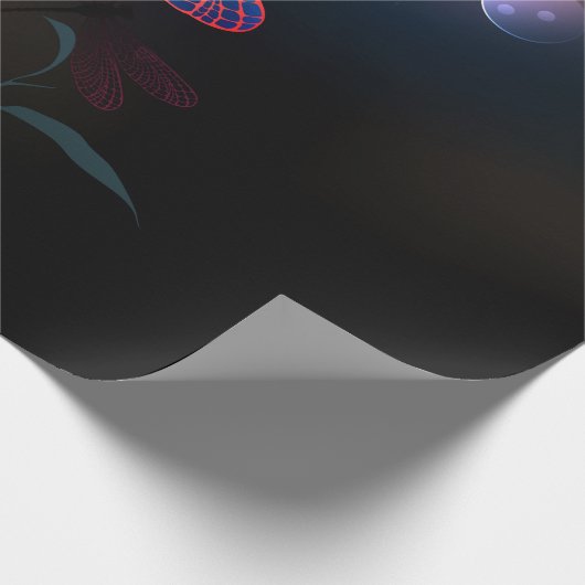 Glimmerne Rote Libelle Geschenkpapier (Ecke)