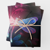 Glimmerne Rote Libelle Geschenkpapier Set (Beispiel)