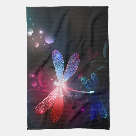 Glimmerne Rote Libelle Geschirrtuch (Vertikal)