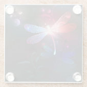 Glimmerne Rote Libelle Glasuntersetzer (Rückseite)