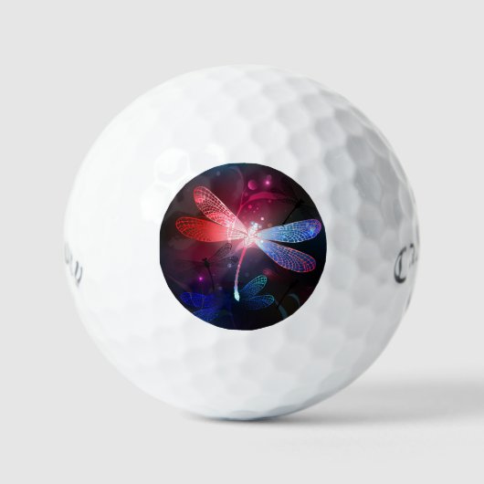 Glimmerne Rote Libelle Golfball (Vorderseite)