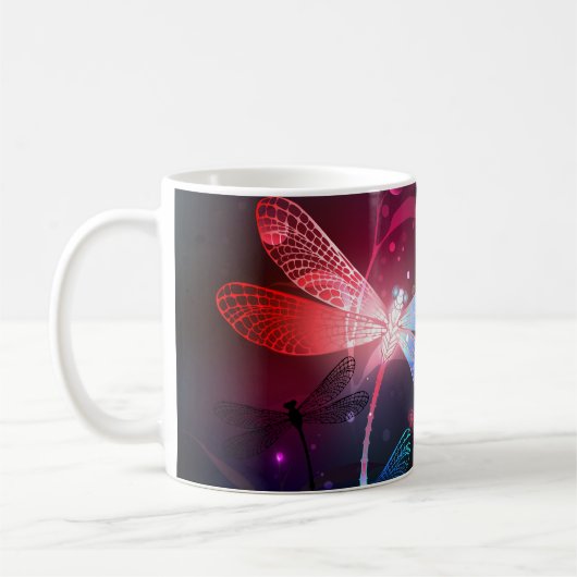 Glimmerne Rote Libelle Kaffeetasse (Links)