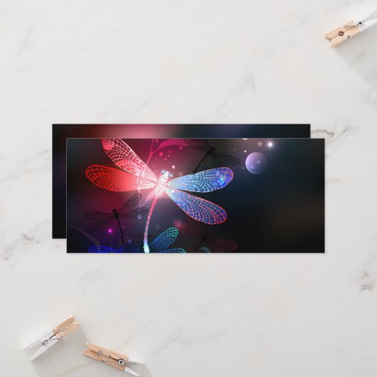 Glimmerne Rote Libelle Karte (Vorderseite/Rückseite Beispiel)