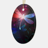 Glimmerne Rote Libelle Keramik Ornament (Links)