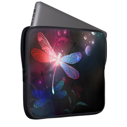 Glimmerne Rote Libelle Laptopschutzhülle (Vorne Rechts)