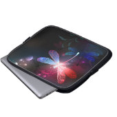 Glimmerne Rote Libelle Laptopschutzhülle (Vorne Knopf)