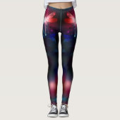Glimmerne Rote Libelle Leggings (Vorderseite)