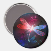 Glimmerne Rote Libelle Magnet (Vorderseite/Rückseite)