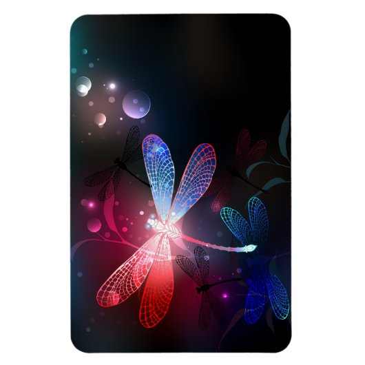 Glimmerne Rote Libelle Magnet (Vertikal)