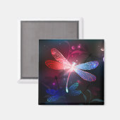 Glimmerne Rote Libelle Magnet (Vorderseite/Rückseite)