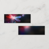 Glimmerne Rote Libelle Mini Visitenkarte (Vorne/Hinten)