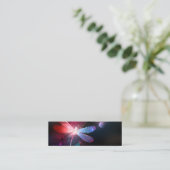 Glimmerne Rote Libelle Mini Visitenkarte (Stehend Vorderseite)