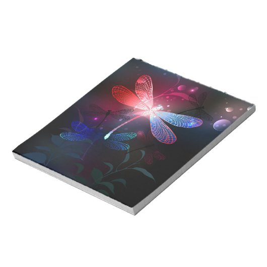 Glimmerne Rote Libelle Notizblock (Rotiert)