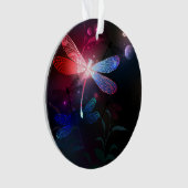 Glimmerne Rote Libelle Ornament (Vorderseite)